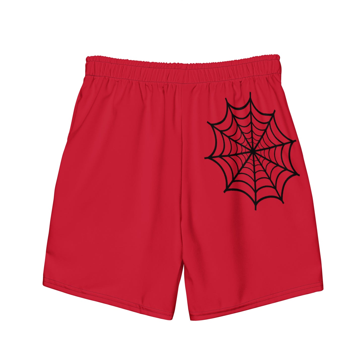 Dangling Spider + Web (Red) Swim Trunks