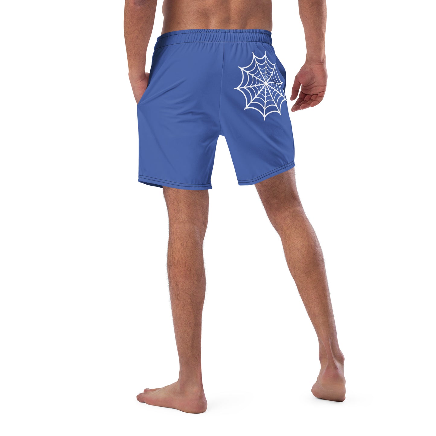 Dangling Spider + Web (Blue) Swim Trunks