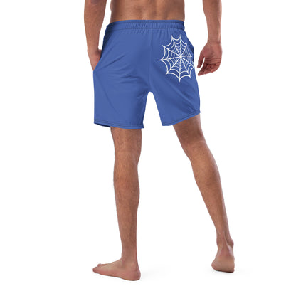 Dangling Spider + Web (Blue) Swim Trunks