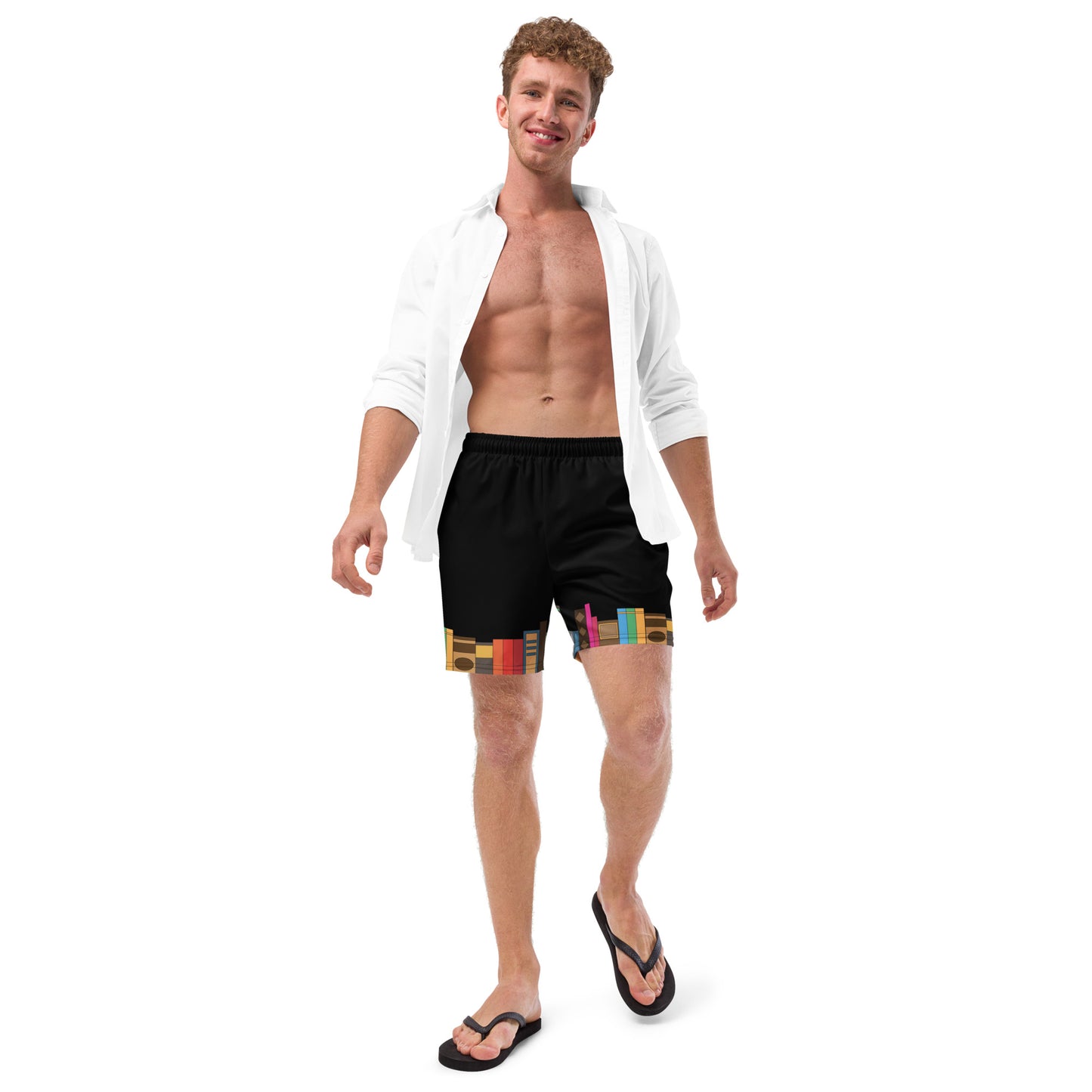 Kamar-Taj Library (Black) Swim Trunks