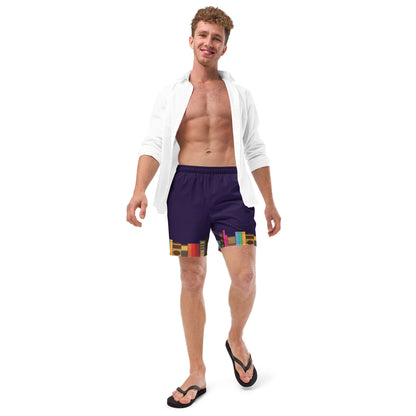 Kamar-Taj Library (Purple) Swim Trunks