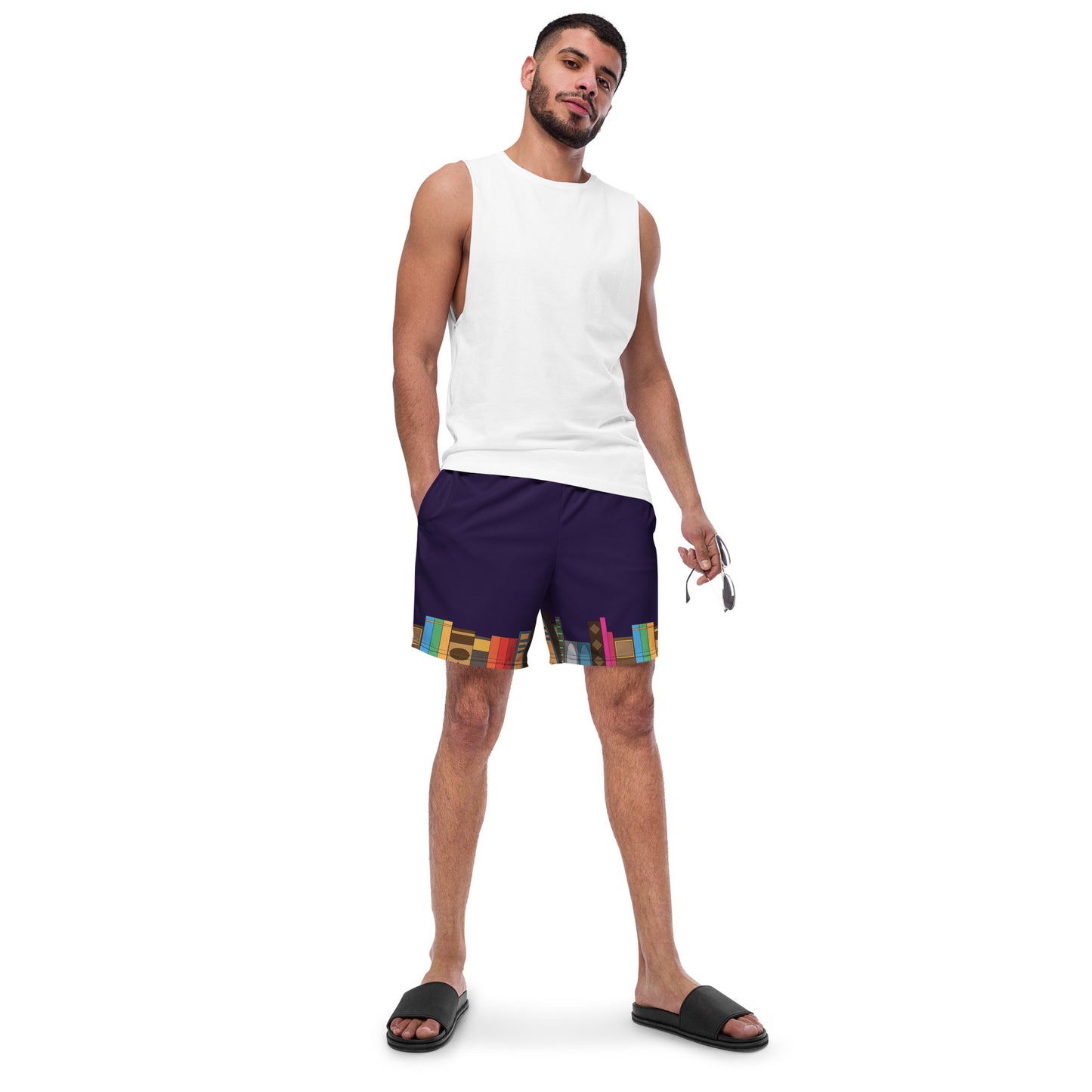 Kamar-Taj Library (Purple) Swim Trunks