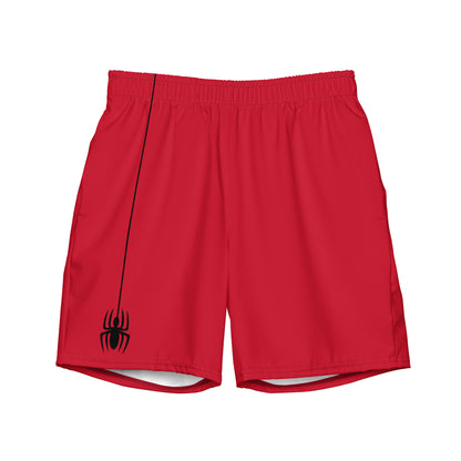 Dangling Spider + Web (Red) Swim Trunks