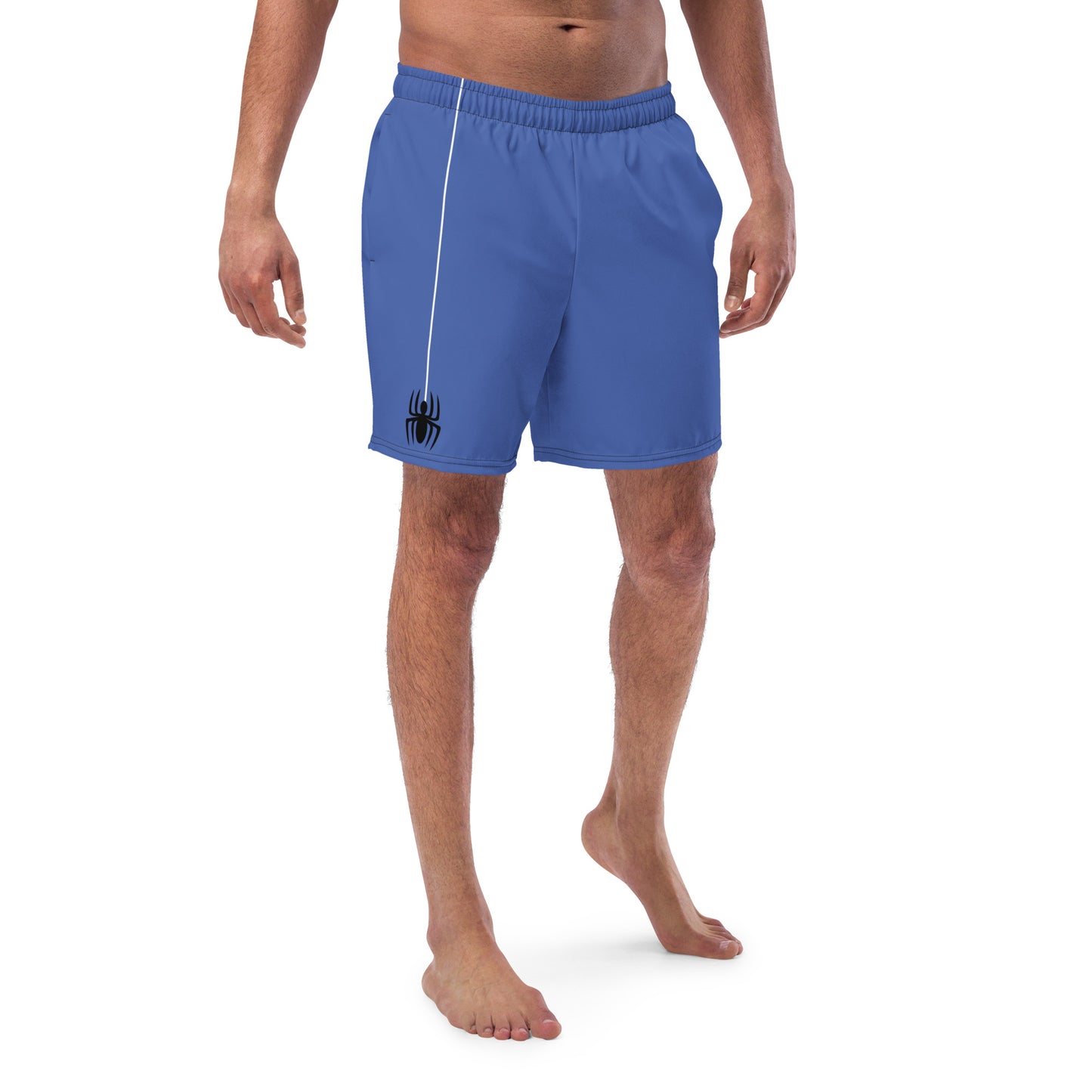 Dangling Spider + Web (Blue) Swim Trunks