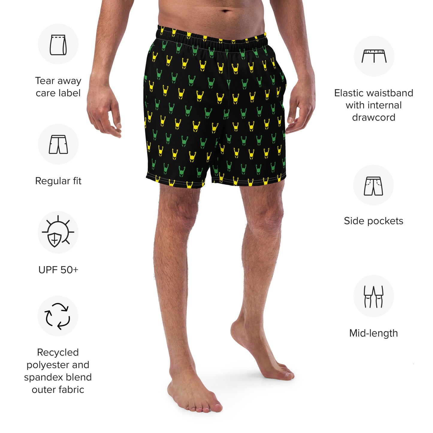 Loki Helmet (Black) Swim Trunks