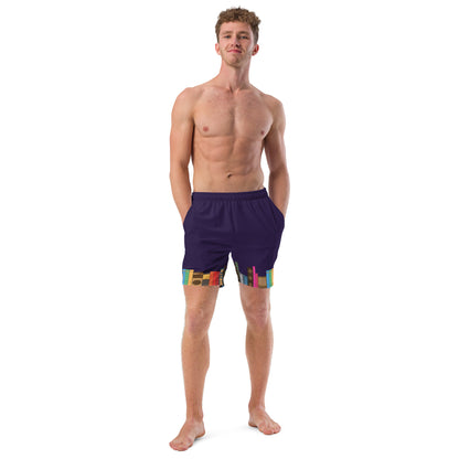 Kamar-Taj Library (Purple) Swim Trunks