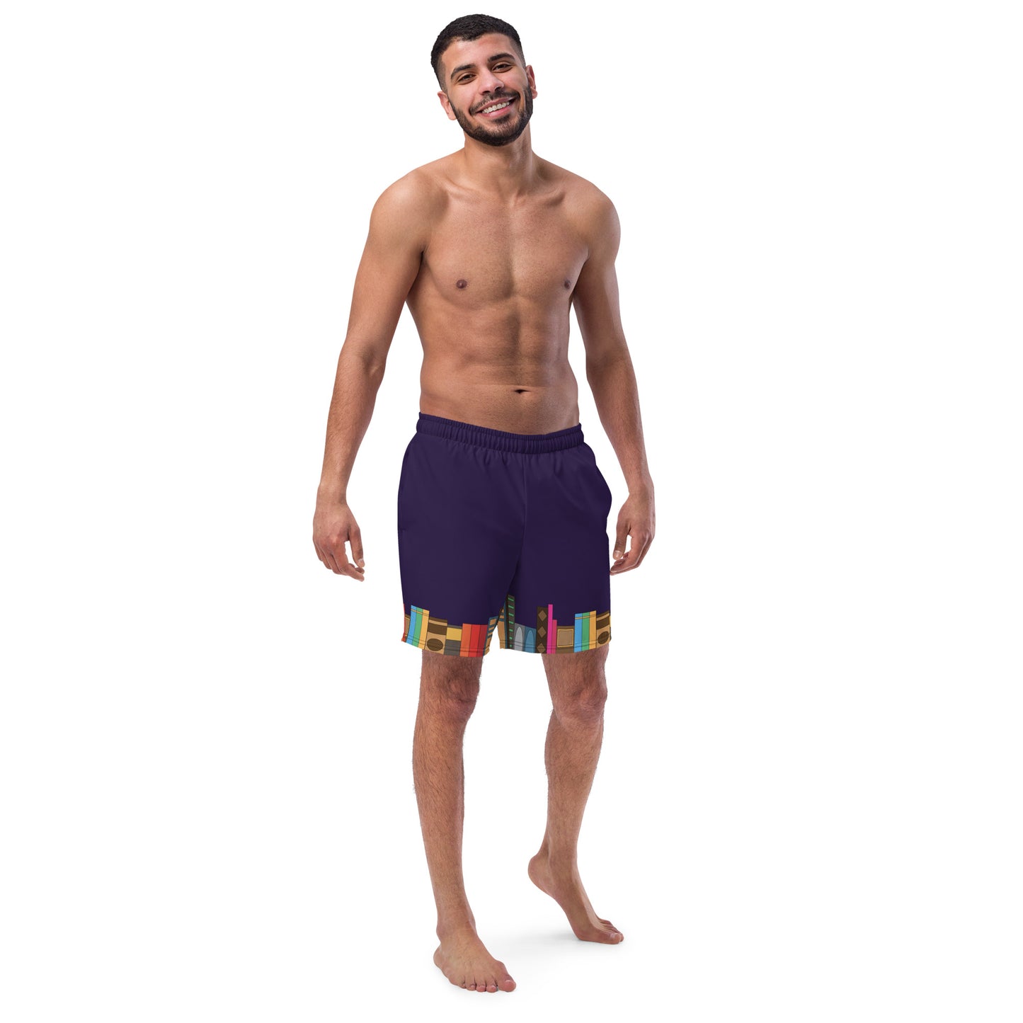 Kamar-Taj Library (Purple) Swim Trunks