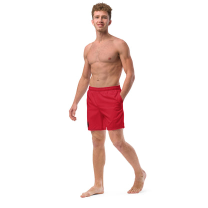 Dangling Spider + Web (Red) Swim Trunks