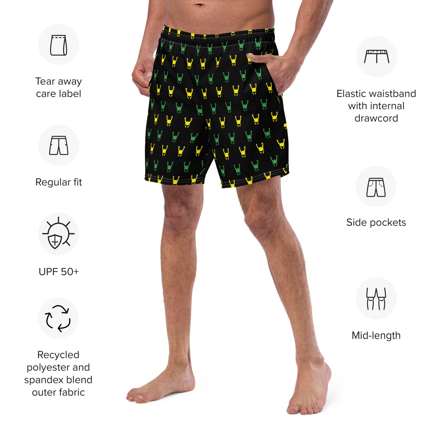 Loki Helmet (Black) Swim Trunks