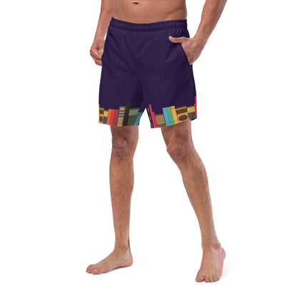 Kamar-Taj Library (Purple) Swim Trunks