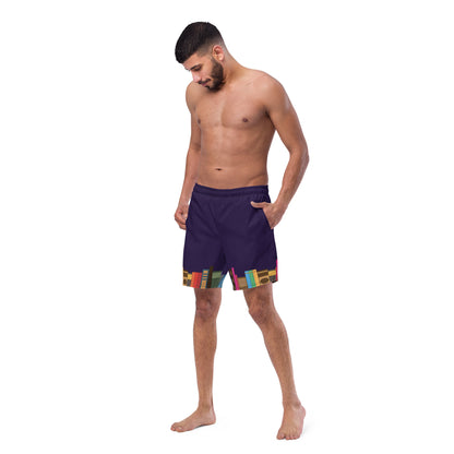 Kamar-Taj Library (Purple) Swim Trunks