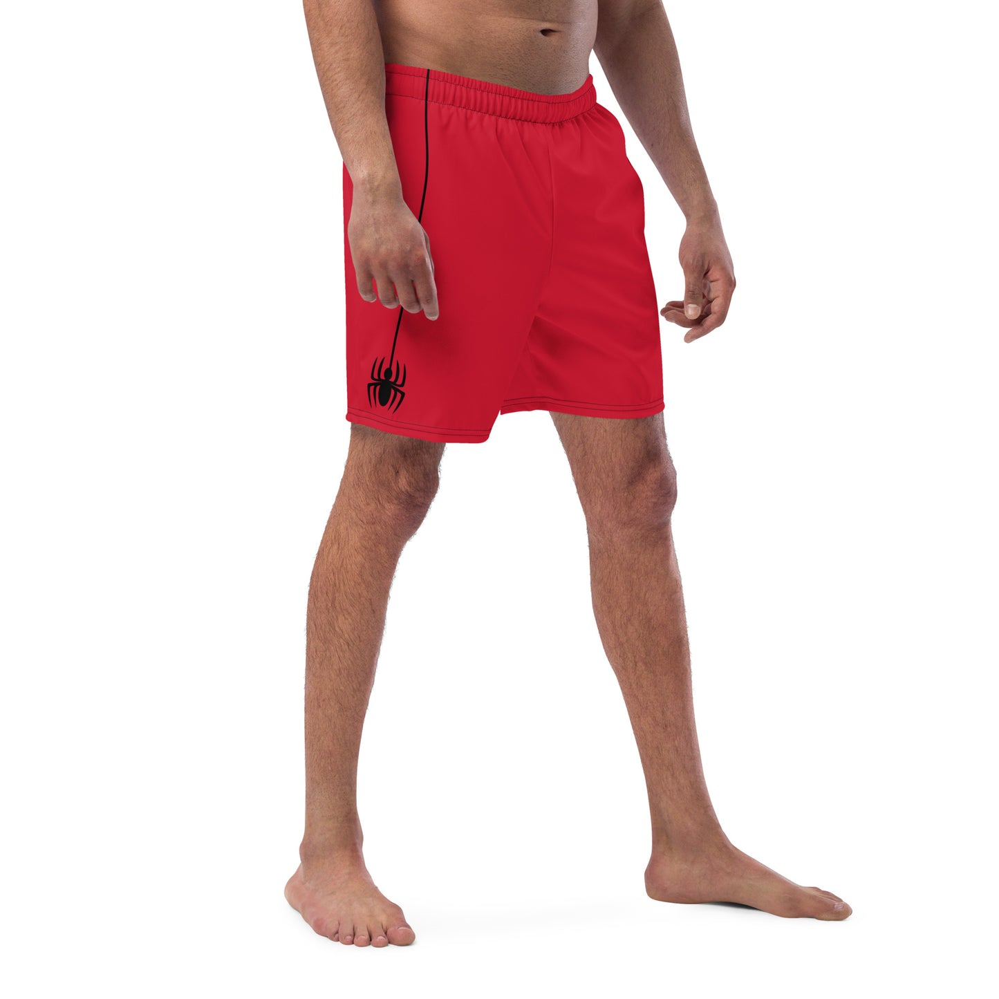 Dangling Spider + Web (Red) Swim Trunks