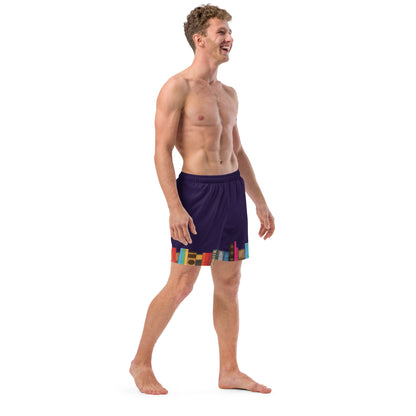 Kamar-Taj Library (Purple) Swim Trunks