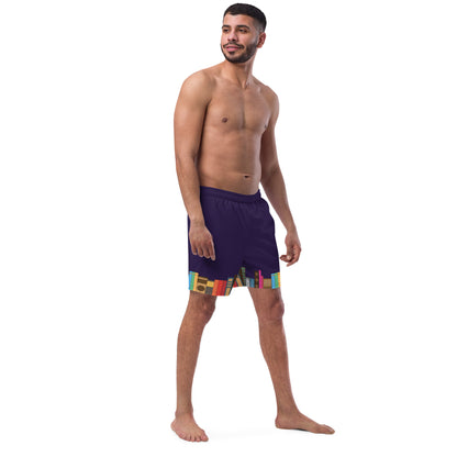 Kamar-Taj Library (Purple) Swim Trunks