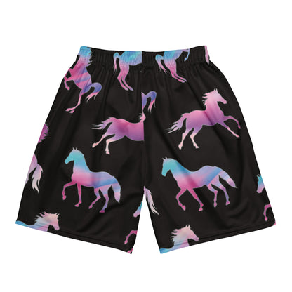 Ken & Barbie's Pink and Blue Horses Unisex Exercise Shorts