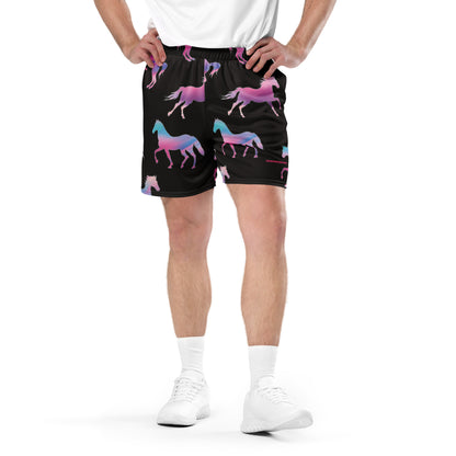 Ken & Barbie's Pink and Blue Horses Unisex Exercise Shorts