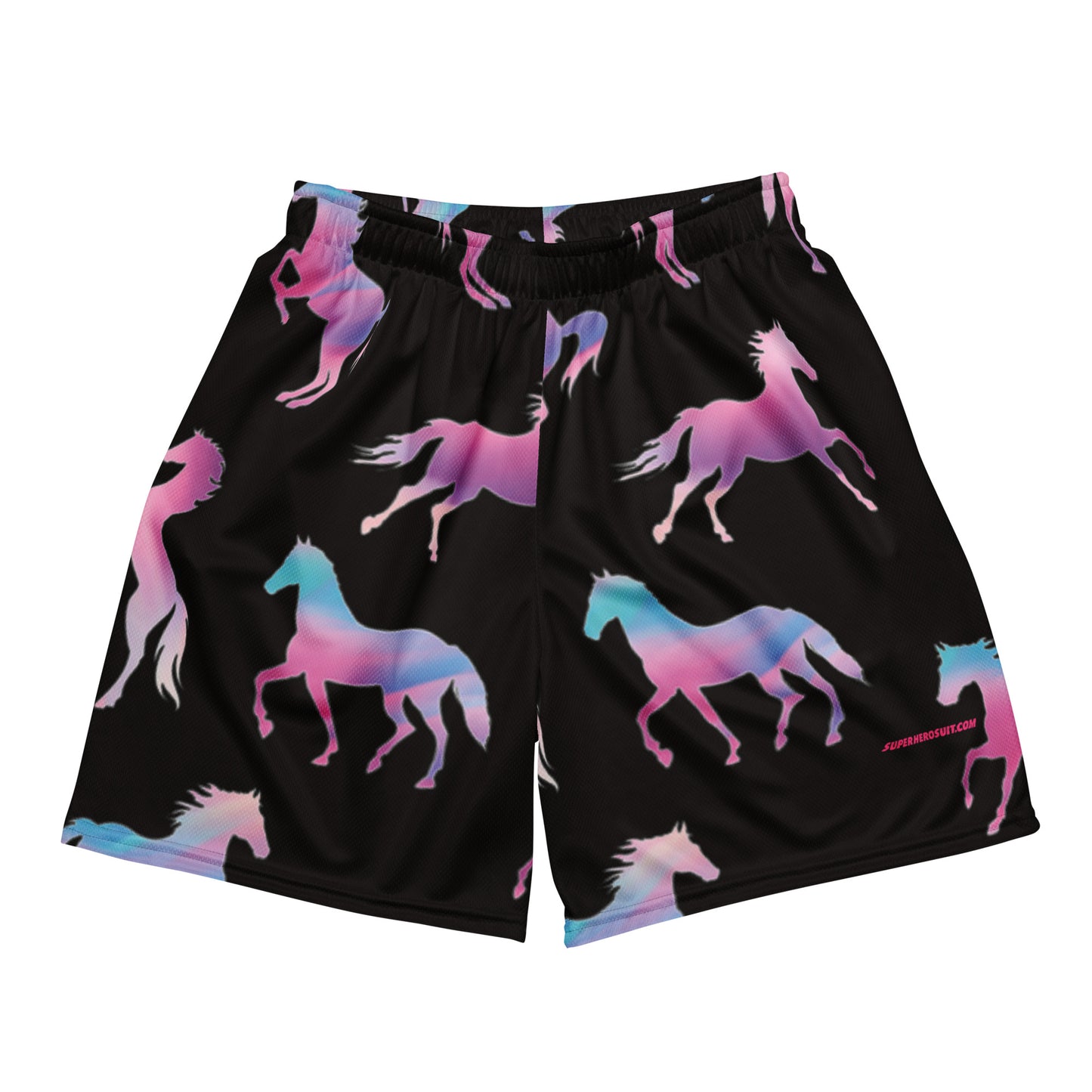 Ken & Barbie's Pink and Blue Horses Unisex Exercise Shorts