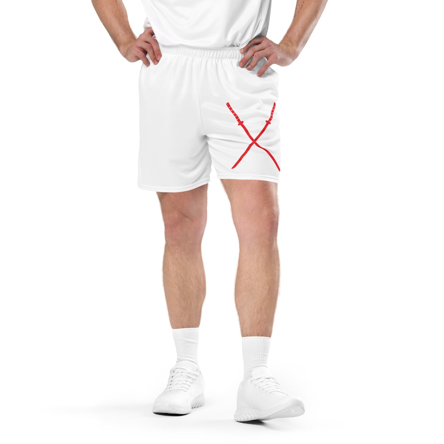 Deadpool Katanas (White) Unisex Exercise Shorts