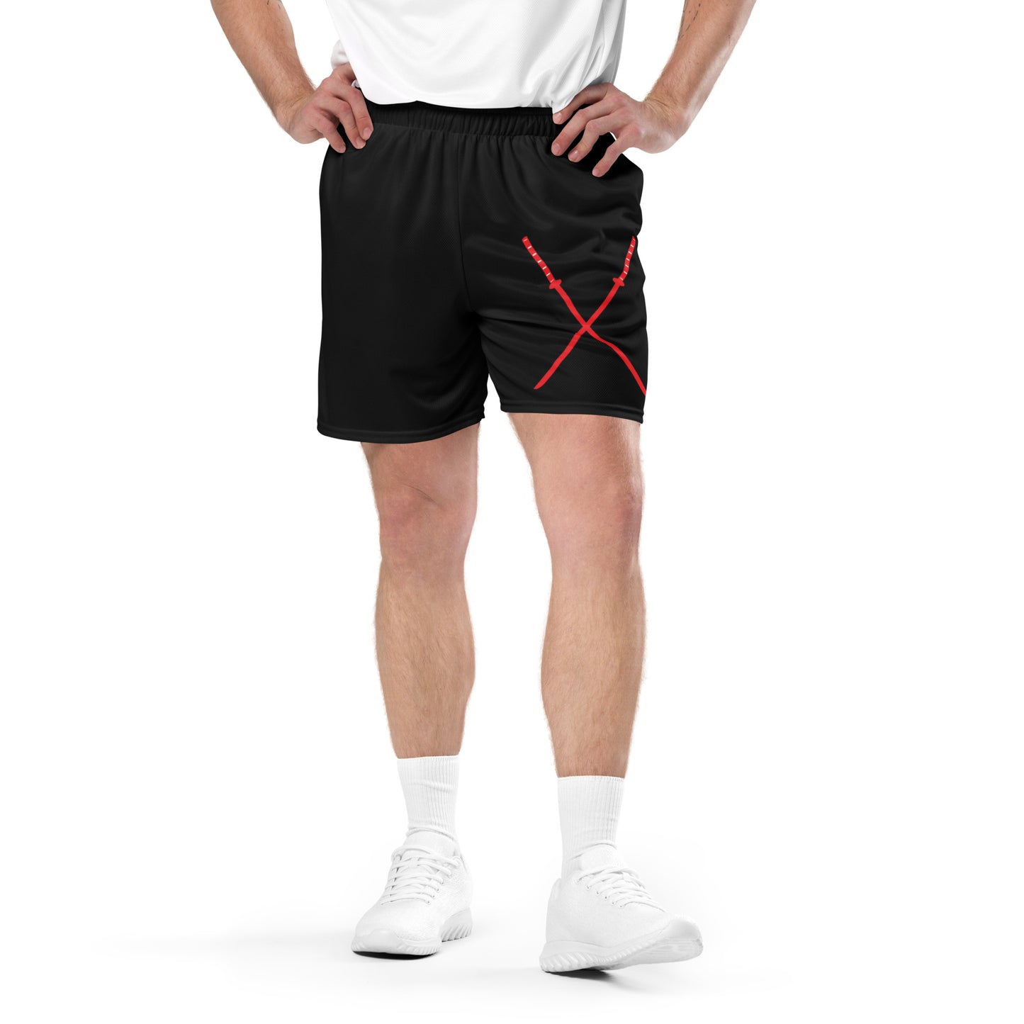 Deadpool Katanas (Black) Unisex Exercise Shorts