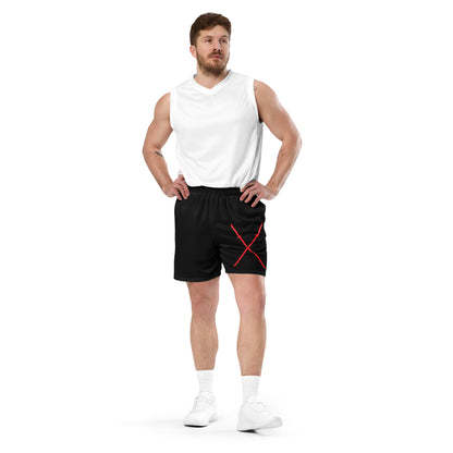 Deadpool Katanas (Black) Unisex Exercise Shorts