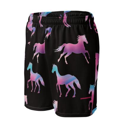 Ken & Barbie's Pink and Blue Horses Unisex Exercise Shorts