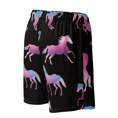 Ken & Barbie's Pink and Blue Horses Unisex Exercise Shorts