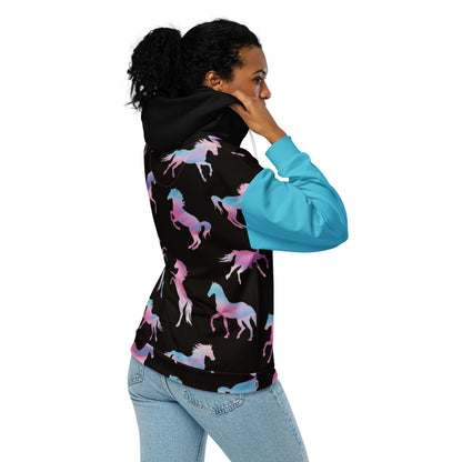 Ken Pink and Blue Barbie Horses Unisex Zip-Up Hoodie