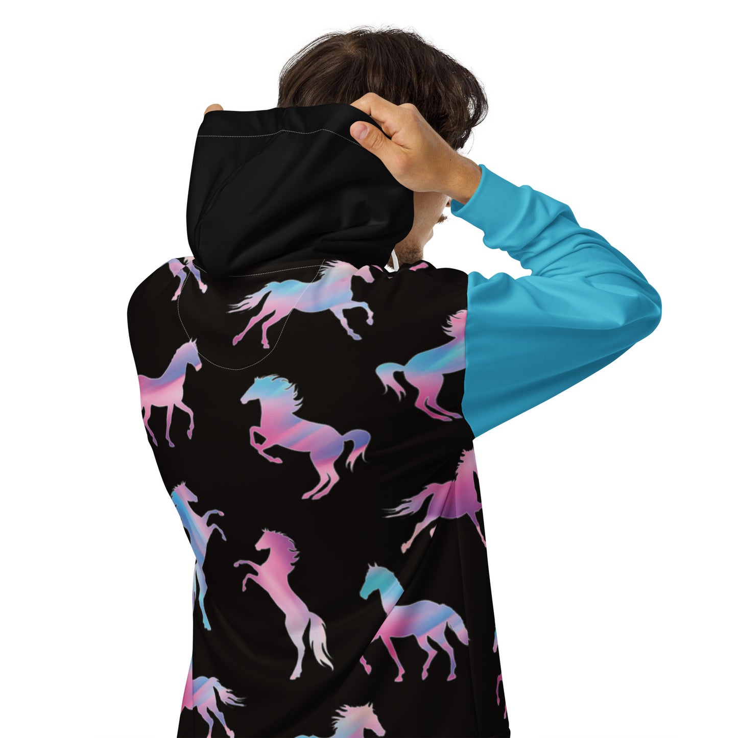 Ken Pink and Blue Barbie Horses Unisex Zip-Up Hoodie