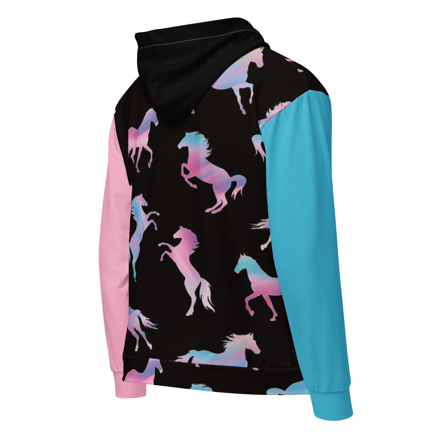 Ken Pink and Blue Barbie Horses Unisex Zip-Up Hoodie