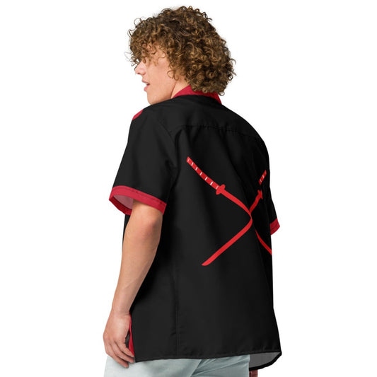 Deadpool Costume Short Sleeve Button Shirt