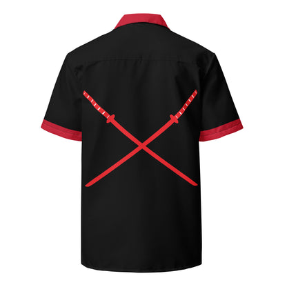 Deadpool Costume Short Sleeve Button Shirt