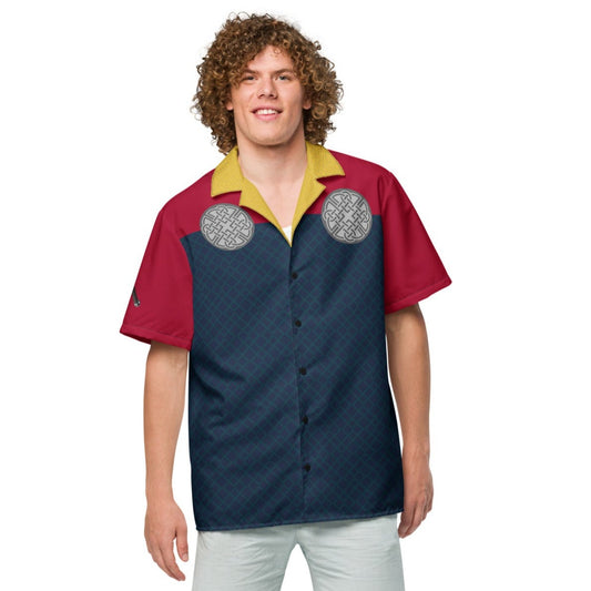 Thor Costume Short Sleeve Button Shirt