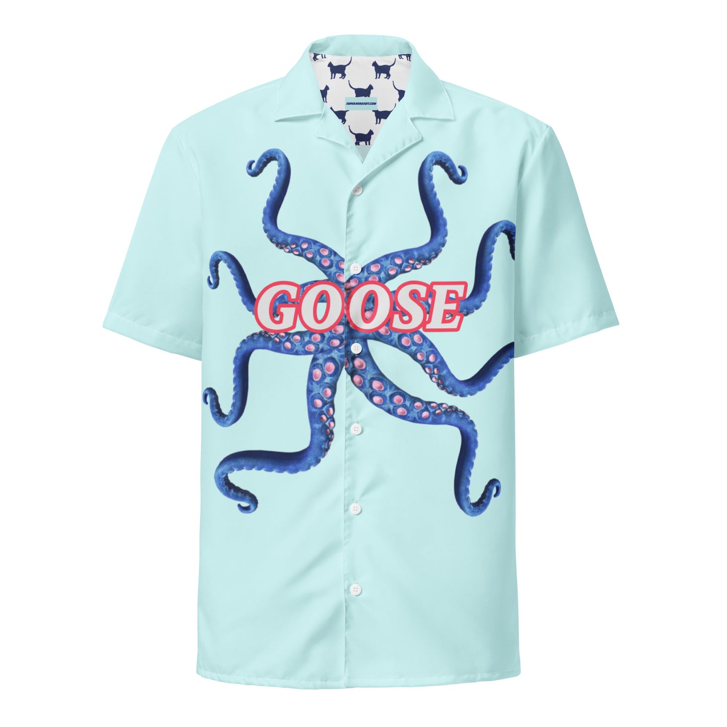 Goose The Flerken Tentacle Reveal Short Sleeve Button Shirt