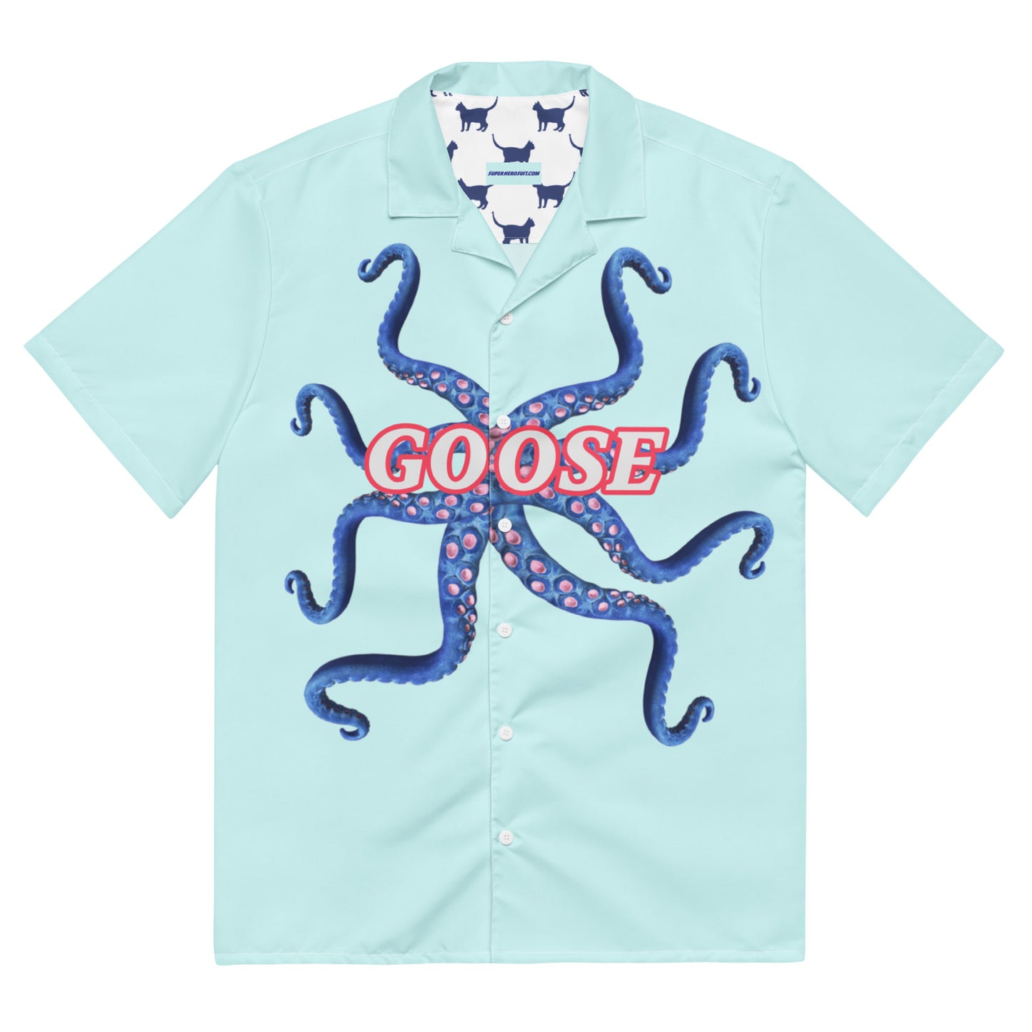 Goose The Flerken Tentacle Reveal Short Sleeve Button Shirt