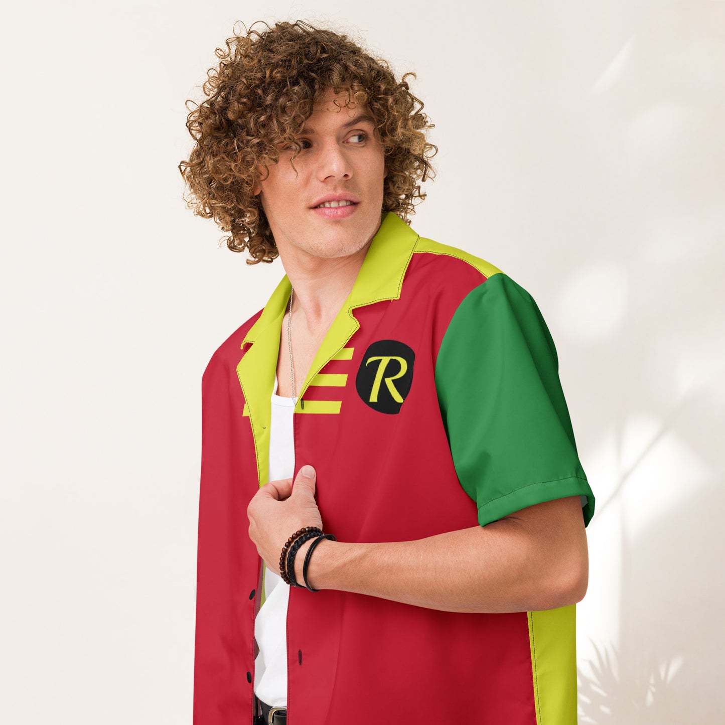 Robin Costume Short Sleeve Button Shirt