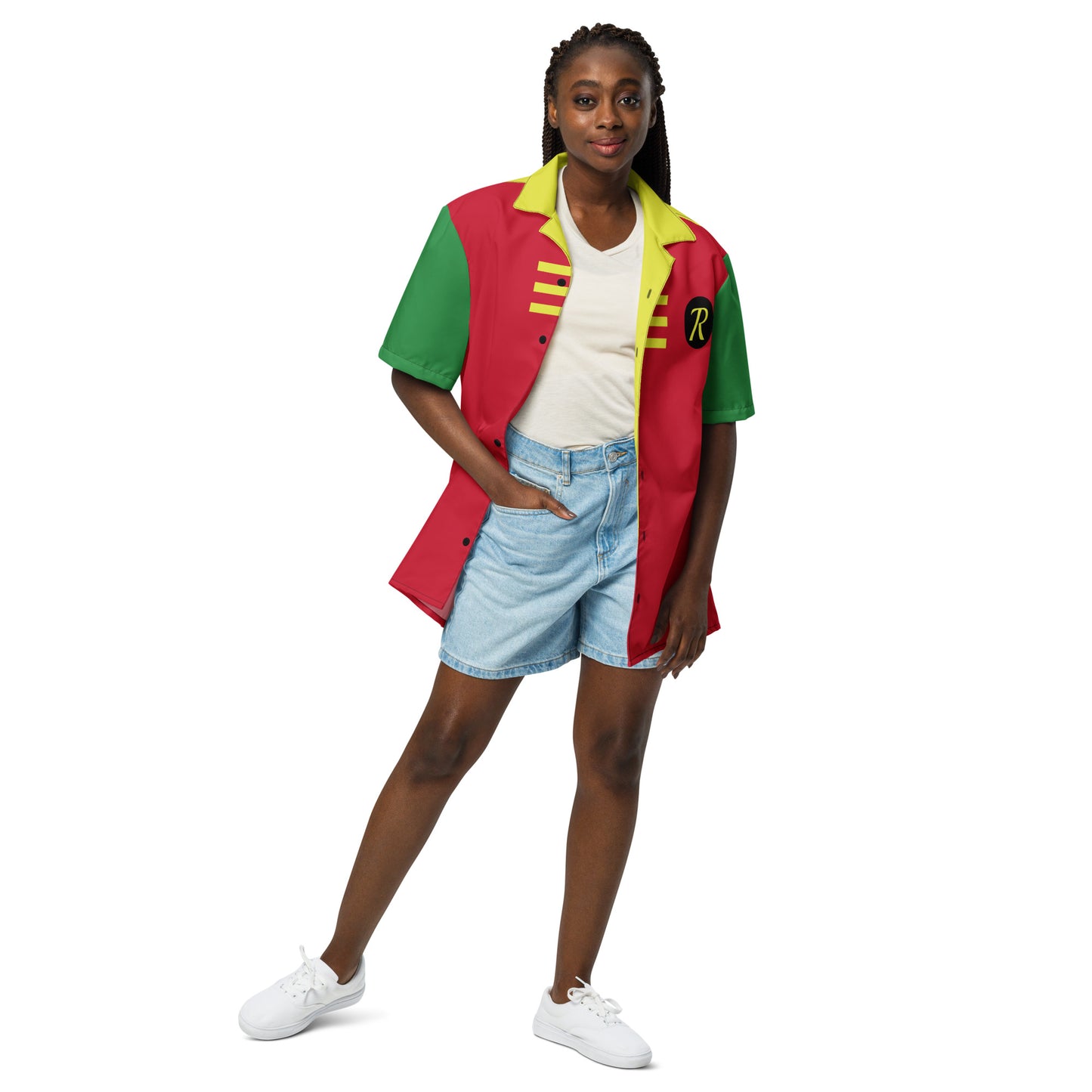 Robin Costume Short Sleeve Button Shirt