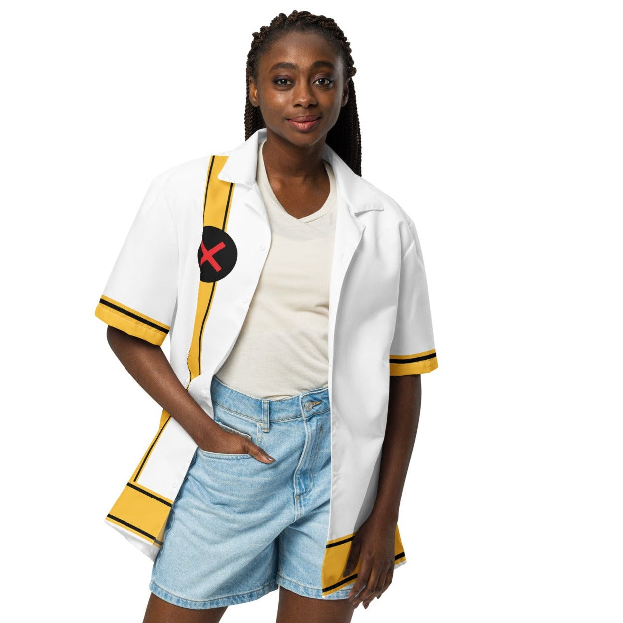 Storm (White Suit Variant) Costume Short Sleeve Button Shirt