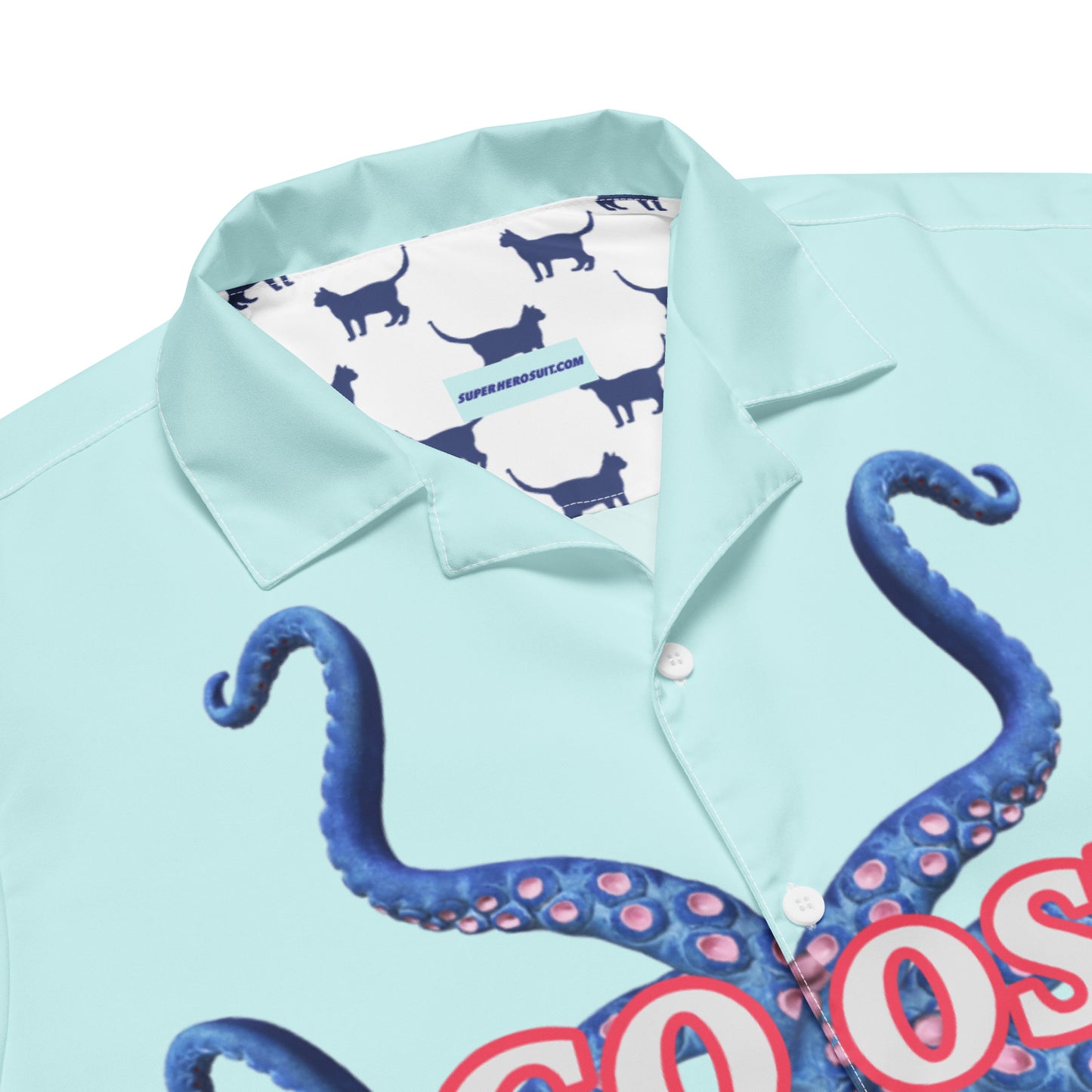 Goose The Flerken Tentacle Reveal Short Sleeve Button Shirt