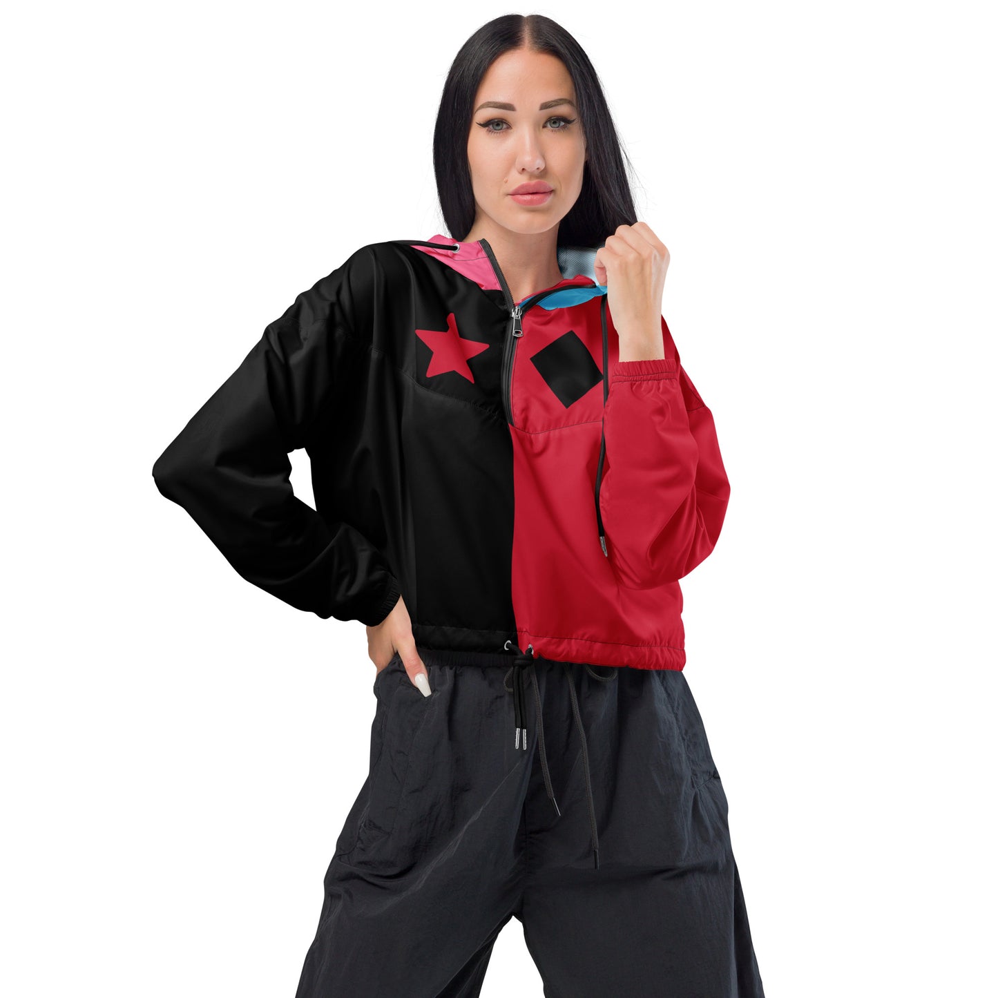 Harley Quinn Costume Half Zip Windbreaker