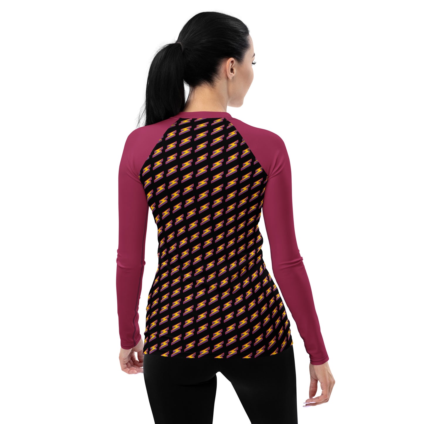 Intergalactic Lightning Bolt (Black) Women's Rash Guard