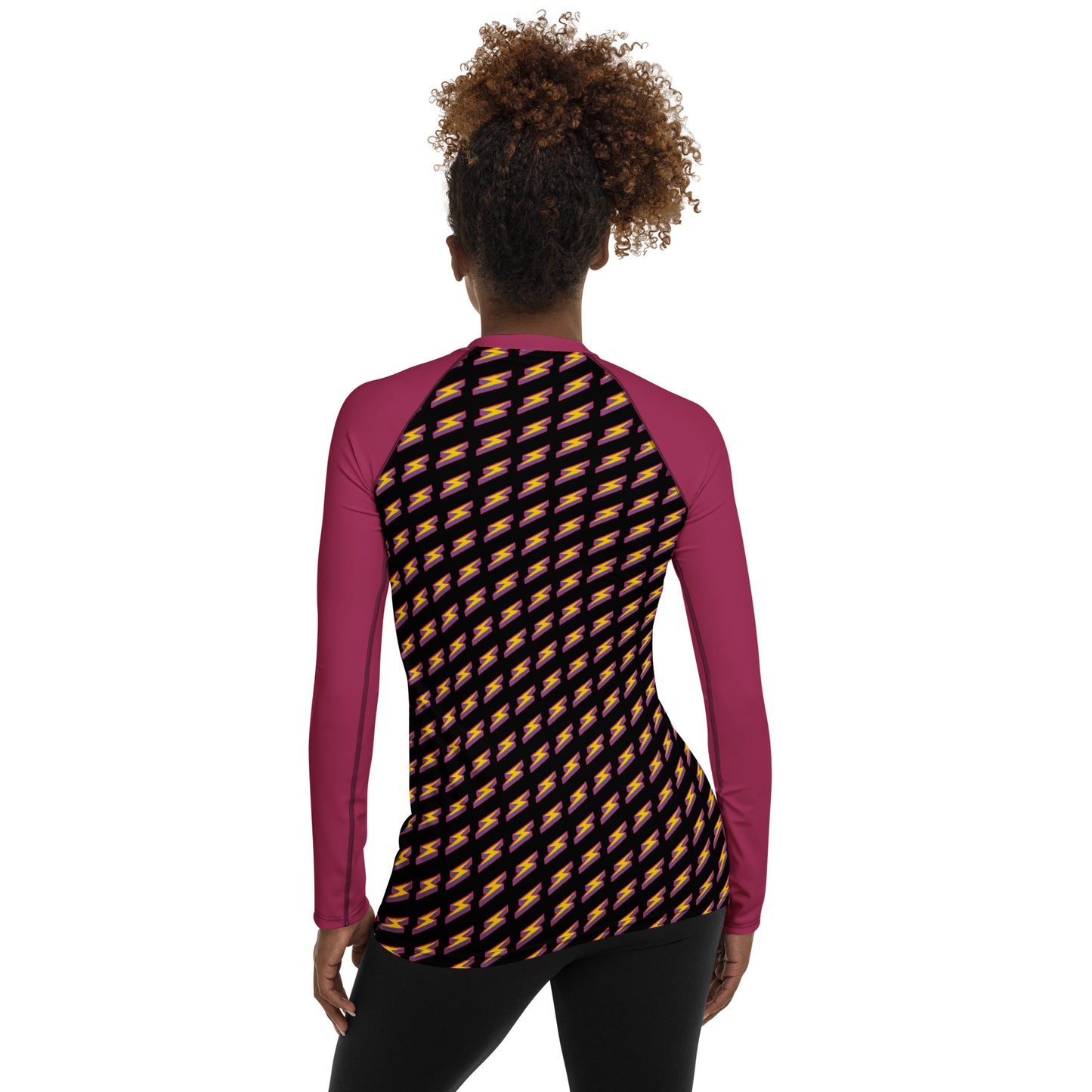 Intergalactic Lightning Bolt (Black) Women's Rash Guard