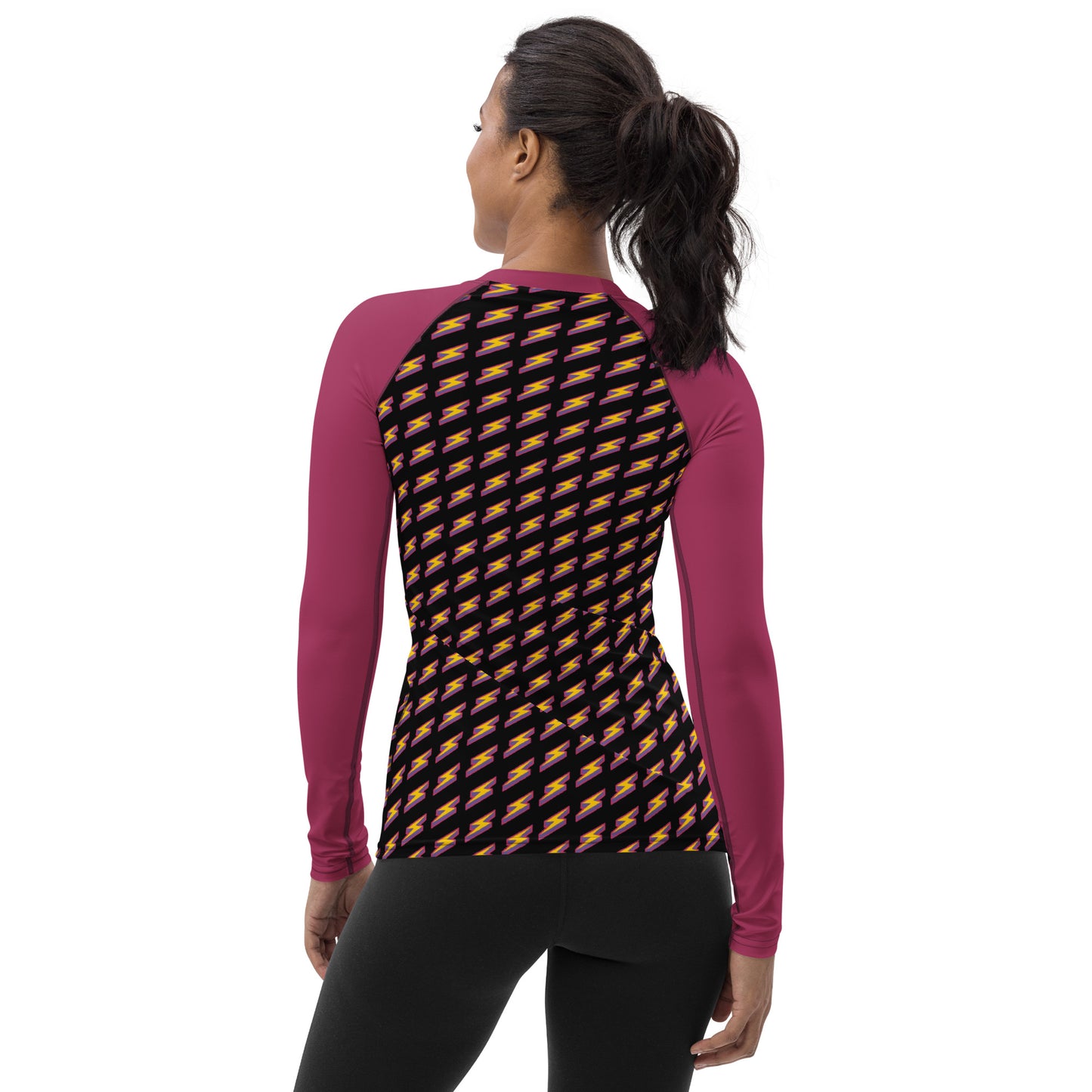 Intergalactic Lightning Bolt (Black) Women's Rash Guard