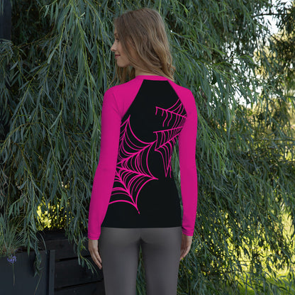 Spider-Gwen Webs (Black) Women's Rash Guard