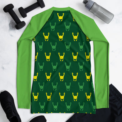 Loki Helmet (Dark Green) Women's Rash Guard