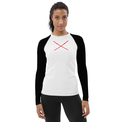 Deadpool Katanas (White) Women's Rash Guard