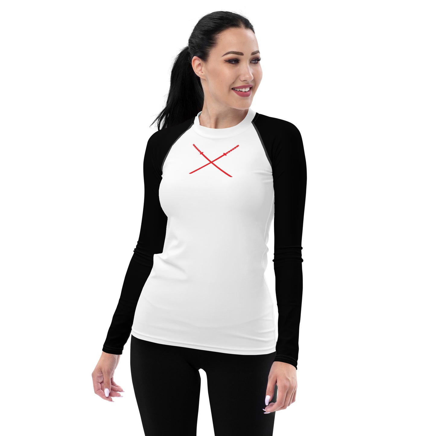 Deadpool Katanas (White) Women's Rash Guard