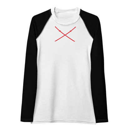 Deadpool Katanas (White) Women's Rash Guard