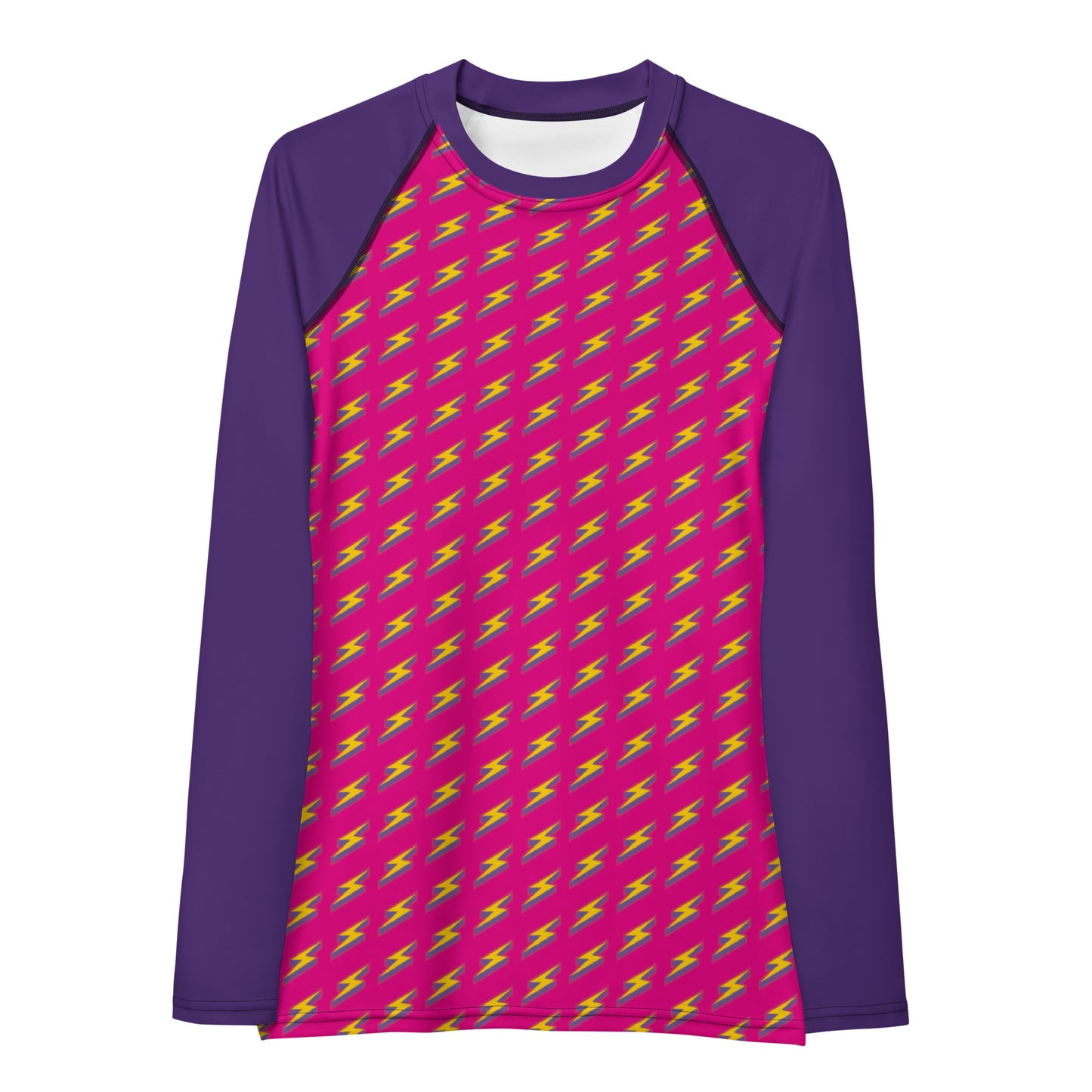 Intergalactic Lightning Bolt (Pink) Women's Rash Guard