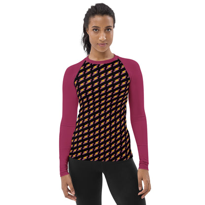 Intergalactic Lightning Bolt (Black) Women's Rash Guard