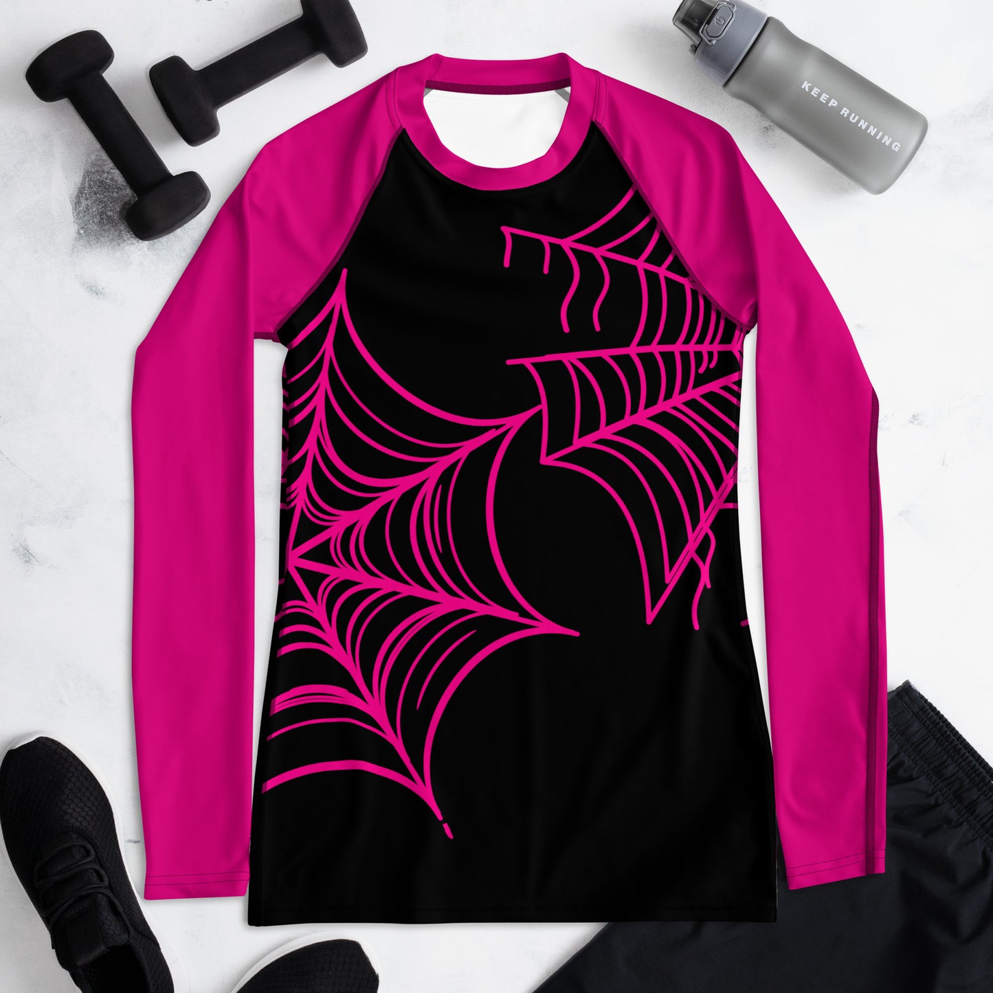 Spider-Gwen Webs (Black) Women's Rash Guard